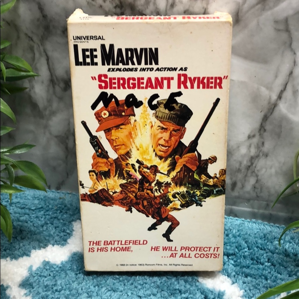 Lee Marvin Sergeant Ryker:  VHS Home Movie Video Cassette Tape